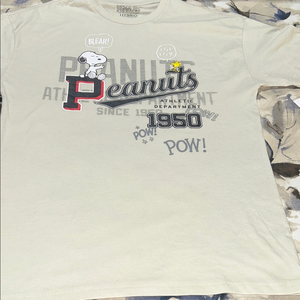 Peanuts Cream Graphic Tee with Red and Black Accents